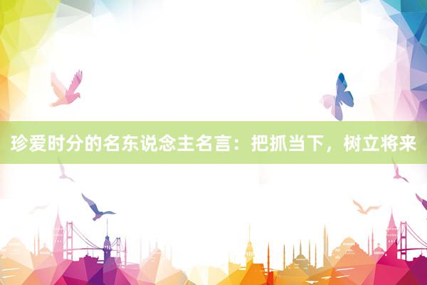珍爱时分的名东说念主名言：把抓当下，树立将来