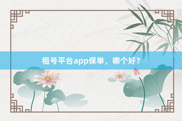 租号平台app保举，哪个好？